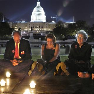 UUA President William G. Sinkford (second from left) at prayer vigil at U.S. Capitol, March 2004