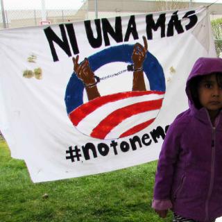 Child at #Not1More rally in Tacoma, April 5 (Marilyn Mayers)