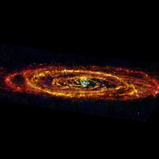 view of the Andromeda galaxy from the Herschel space observatory