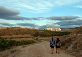 Photo of two hikers along the Camino de Santiago.