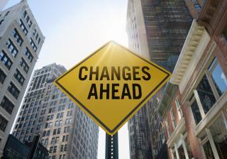 'Changes ahead' traffic sign - Stock image