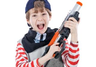 Boy with toy gun