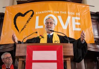 UUA President Peter Morales spoke at First Unitarian Church of Providence to urge Rhode Islanders to contact their state senators to lobby for marriage equality.