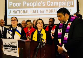 UUA President Susan Frederick-Gray speaks at launch of Poor People's Campaign, Dec. 4, 2017