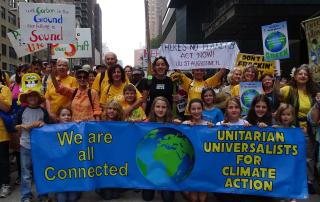 Photo of the Unitarian Universalist and larger faith contingent of the Sept 21, 2014 Peoples Climate March in New York City.