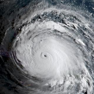 (Detail) A satellite image shows Hurricane Irma as it approached Cuba and Florida on September 8 2017.