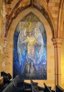 Mosaic, "The Angel of Light", Tiffany Studios, 1915, at the First Unitarian Congregational Society of Brooklyn, New York