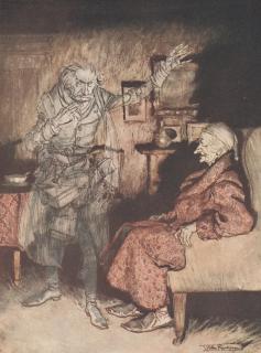 Marley's ghost visits Scrooge in A Christmas Carol. 