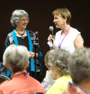 The Rev. Gail Seavey and the Rev. Dr. Deborah Pope-Lance, win the UU Women’s Federation’s 2018 Ministry to Women Award.