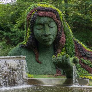 Goddess flower/topiary at the Atlanta Botanical Garden.