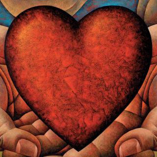 Illustration of hands cradling a heart.