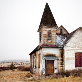 Abandoned rural church in Oregon, USA