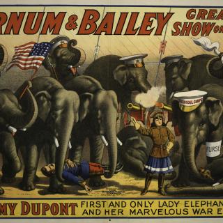 "Barnum & Bailey greatest show on earth circus poster" The New York Public Library Digital Collections. 1915. http://digitalcollections.nypl.org/items/510d47da-4ecf-a3d9-e040-e00a18064a99