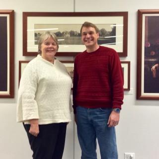 Meadville Lombard student Chris Jimmerson (right) stands with his teaching pastor, the Rev. Kate Rohde, at Meadville Lombard's 2014 convocation