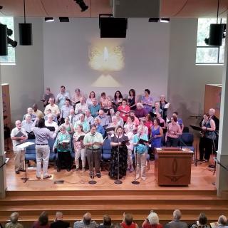Choirs sing at the dedication of Coastal Virginia UUs new buildling on April 28, 2019