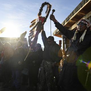 Standing Rock encampment near Cannon Ball, North Dakota