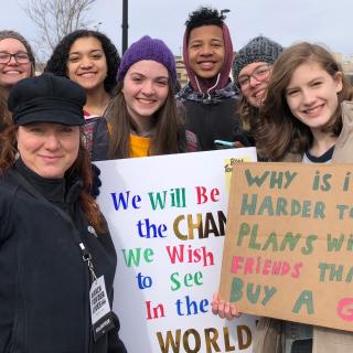 Youth from UU Church West at the March for Our Lives in Milwaukee, March 24, 2018.