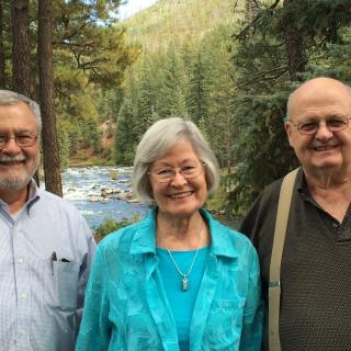 UUA President Peter Morales stands with Lois and Ken Carpenter in Durango, Colo.