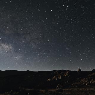 The Milky way over the desert in the Sierra Nevada Mountains in California