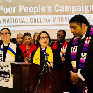 UUA President Susan Frederick-Gray speaks at launch of Poor People's Campaign, Dec. 4, 2017