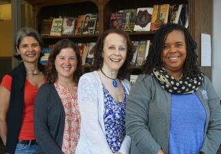 From left: Executive editor Gayatri Patnaik, who will become the editorial director on July 1; contracts director Melissa Nasson, who is now also Beacon’s audio books director; Helene Atwan, director; and senior editor Jill Petty, one of two new senior ed