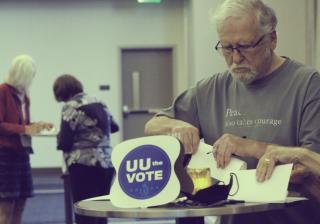 UUs write letters to get out the vote.