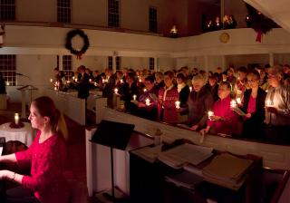 Christmas Eve at First Parish Church in Northborough, Massachusetts 