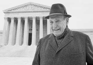 Roger Nash Baldwin visits the U.S. Supreme Court in Washington, D.C., in 1970.