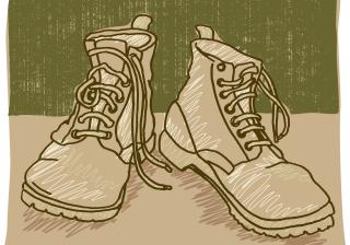 drawing of boots
