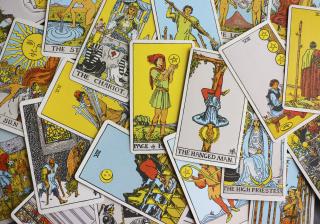 A montage of tarot cards.