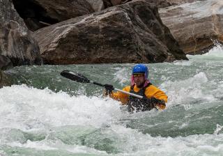 Jeff Milchen kayaking on the Middle Fork Salmon River in Idaho
