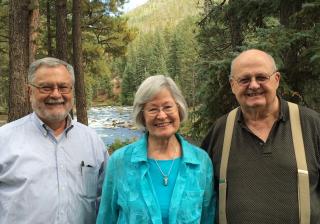 UUA President Peter Morales stands with Lois and Ken Carpenter in Durango, Colo.