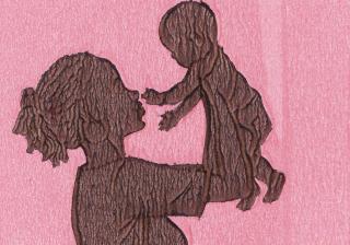 illustration silhouette mother baby