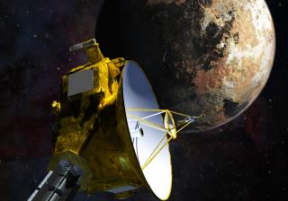 Artist’s concept of the New Horizons spacecraft as it approaches Pluto.