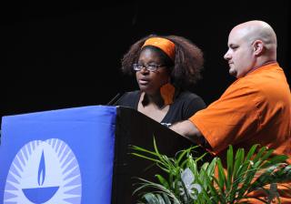 Elandria Williams and Barb Greve at the 2013 UUA General Assembly