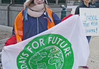 Photo of Sophia Geiger, a teen who participated in the Fridays for Future weekly school strikes for the climate at the U.S. Capitol on December 6, 2019.