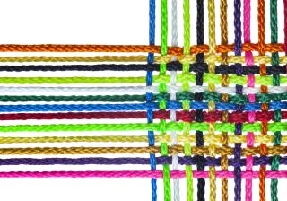 Stock photo of multi colored woven string