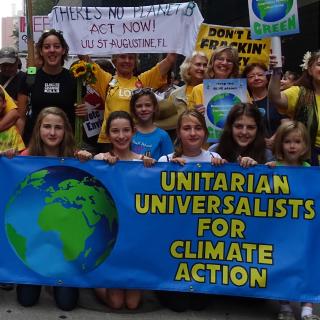 Unitarian Universalists join the faith contingent for the Peoples Climate March in New York City on September 21, 2014. 