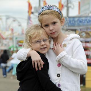 Two girls on a fairground