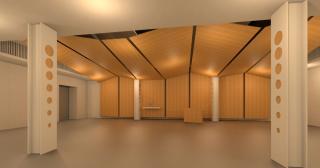 conceptual rendering of the chapel space on the second floor of 24 Farnsworth Street