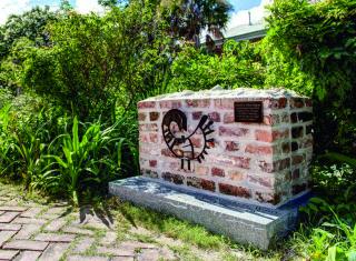 The Slave Memorial in the churchyard of the Unitarian Church in Charleston, S.C.