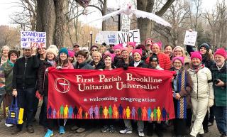 A group of marchers from First Parish Brookline MA.