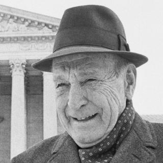 Roger Nash Baldwin visits the U.S. Supreme Court in Washington, D.C., in 1970.