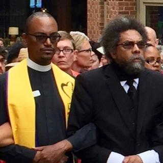 (detail) About sixty clergy including Unitarian Universalist Association President Susan Frederick-Gray marched in Charlottesville, Virginia, on August 12 in an interfaith, nonviolent protest against a white supremacist rally.