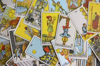A montage of tarot cards.