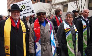 UUA President Peter Morales and senior leaders of the United Church of Christ