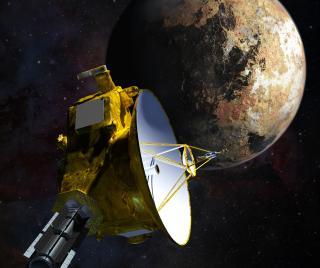 Artist’s concept of the New Horizons spacecraft as it approaches Pluto.