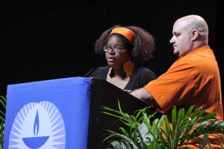 Elandria Williams and Barb Greve at the 2013 UUA General Assembly