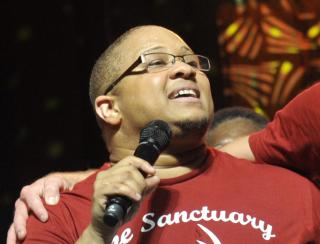 The Rev. Mykal Slack performs with The Sanctuary Boston at the 2014 Unitarian Universalist Association General Assembly in Providence, Rhode Island.