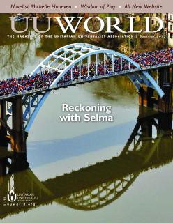 Summer 2015 cover of UU World magazine: 70,000 people mark the ﬁftieth anniversary of Bloody Sunday on the Edmund Pettus Bridge in Selma, Alabama,  on March 8, 2015, including 600 Unitarian Universalists.